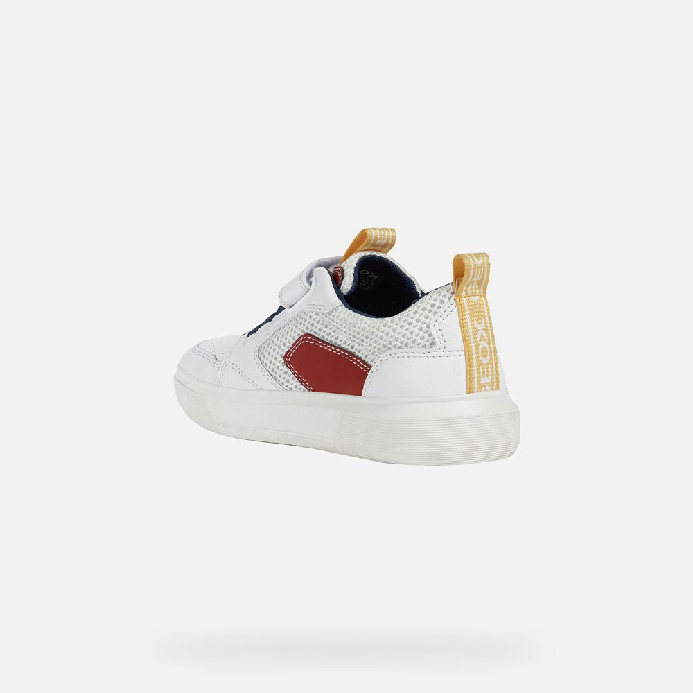 Geox Sneakers White/Red Nettuno - Geox Boys Shoes - GUAFVD285